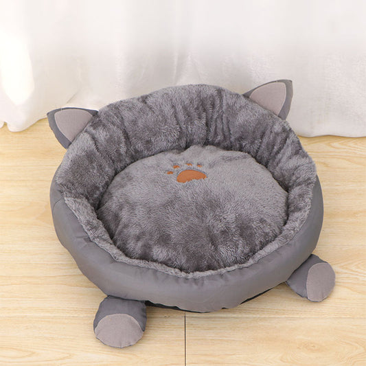 KFX-5498557 Cozy Removable and Washable Plus Velvet Round Pet Nest Pad
