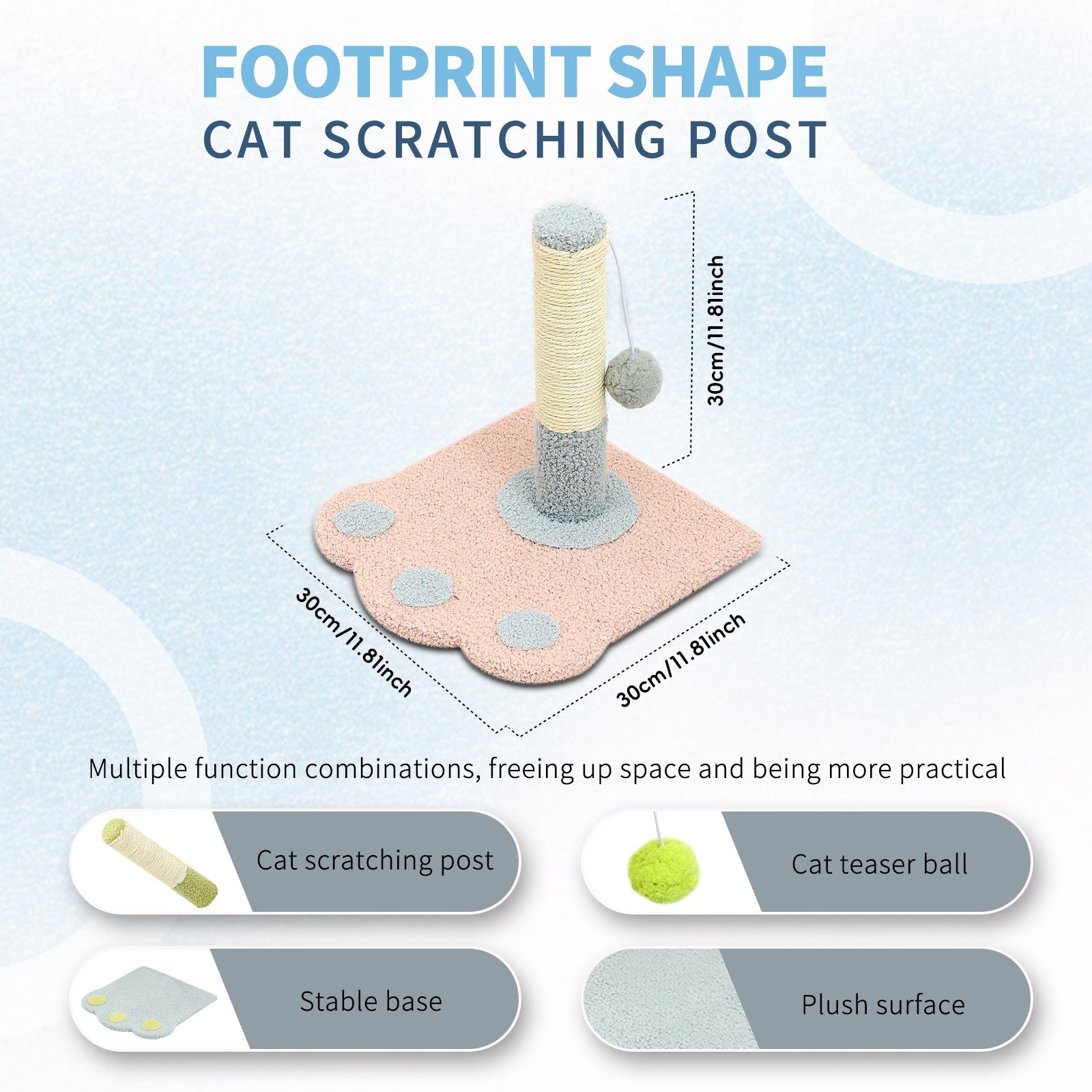 KFX-5500477 Paw Print Cat Scratch Column and Claw Grinding Play Station