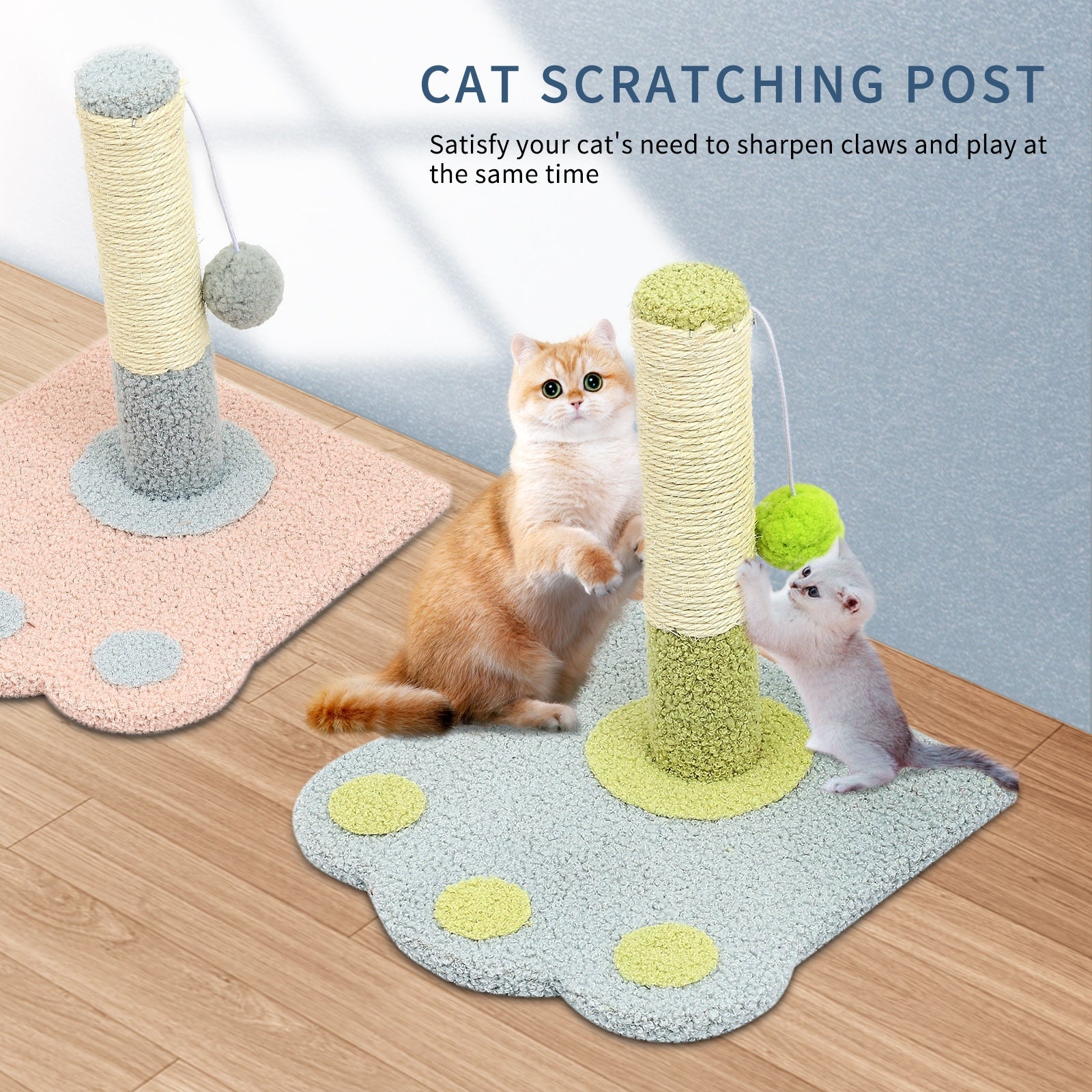 KFX-5500477 Paw Print Cat Scratch Column and Claw Grinding Play Station