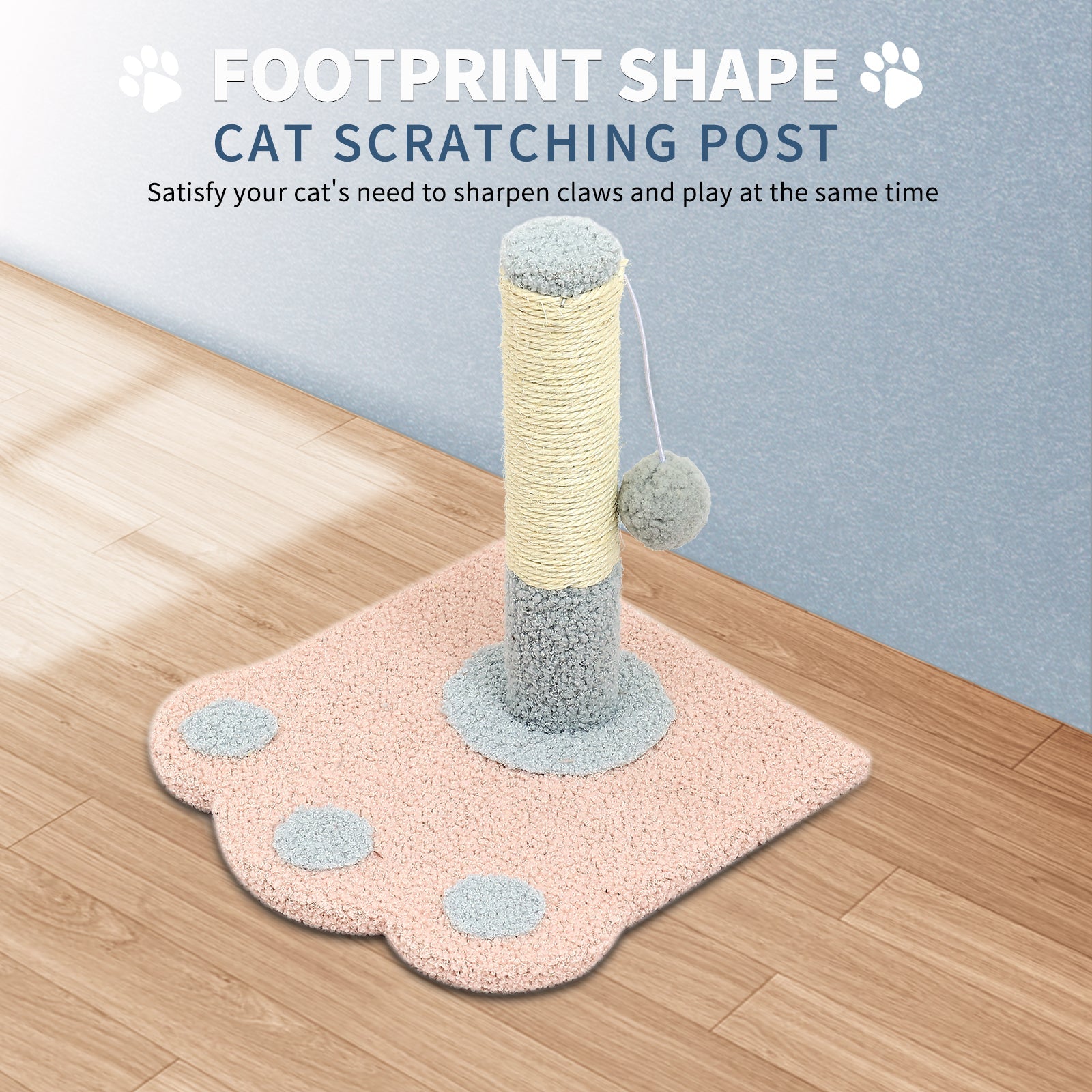 KFX-5500477 Paw Print Cat Scratch Column and Claw Grinding Play Station