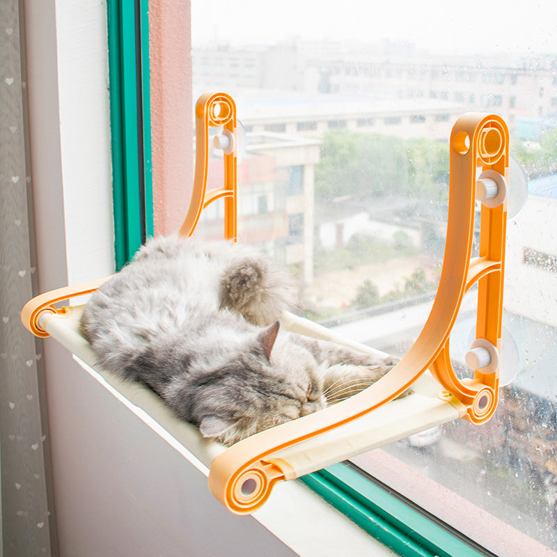 KFX-5501885 Window-Style Cat Hammock with Strong Suction Cup, Canvas & PP Material, Perfect for Sunbathing Pets