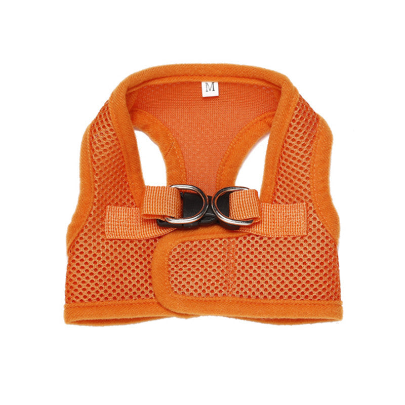 KFX-5502653 Breathable Mesh Dog Harness with Retractable Traction Rope and Comfort Handle