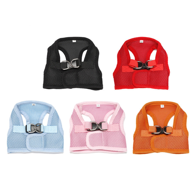 KFX-5502653 Breathable Mesh Dog Harness with Retractable Traction Rope and Comfort Handle