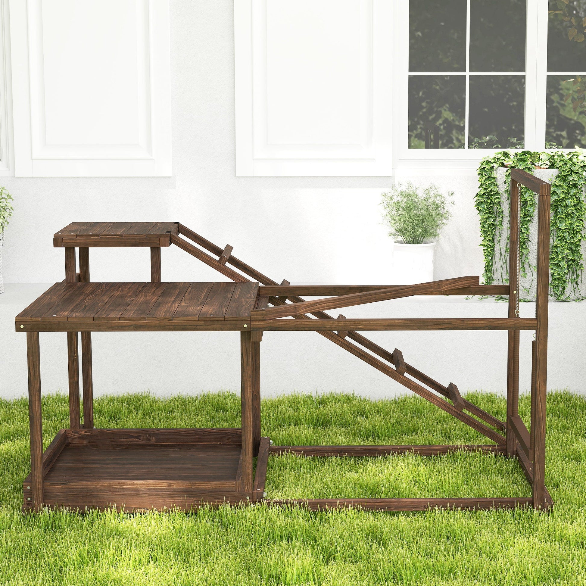 KFX-5503933 Chicken Activity Play Set with Multi-Level Perch and Swing for Enrichment