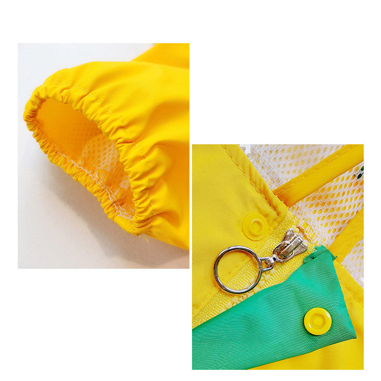 KFX-5504445 Cute Dinosaur Raincoat for Pets - Waterproof Polyester, Breathable Mesh, Available in Multiple Sizes