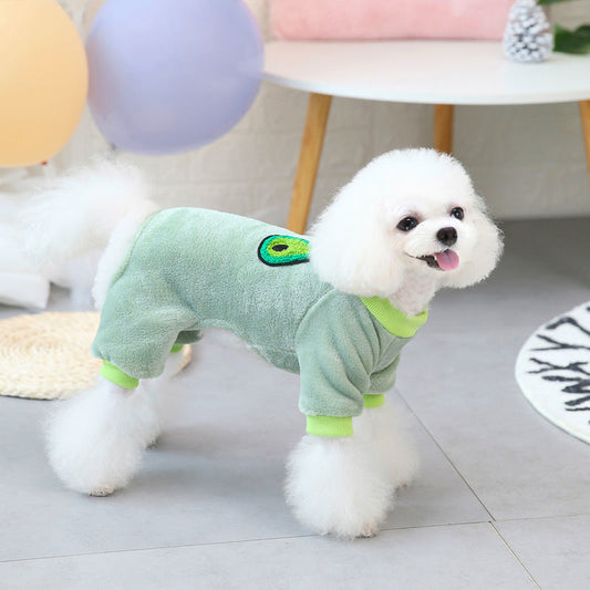 KFX-5506621 Cozy Coral Fleece Four-Legged Pet Apparel for Autumn and Winter in Multiple Colors