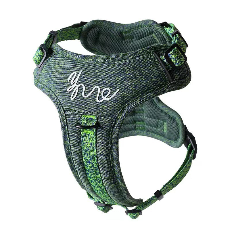 KFX-5509821 Portable Dog Vest with Leash Attachment - Outdoor Pet Gear in Green, Black, and Purple
