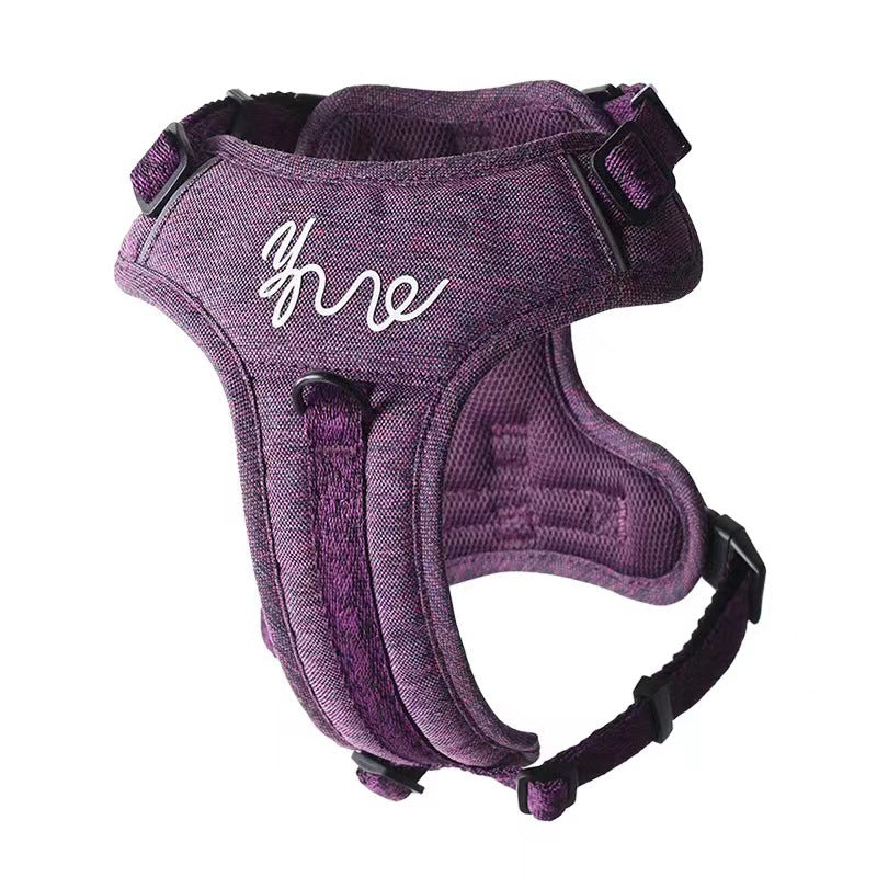 KFX-5509821 Portable Dog Vest with Leash Attachment - Outdoor Pet Gear in Green, Black, and Purple