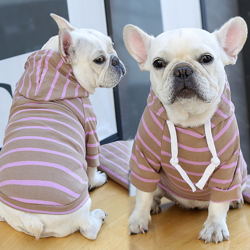 KFX-5510205 Striped Hoodie for Dogs and Cats - Polyester Pet Sweater in Various Color Combinations and Sizes