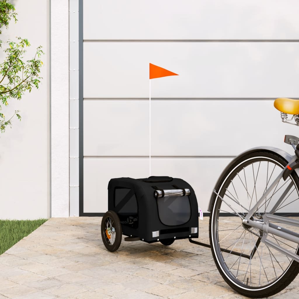 KFX-5511485 Dog Bicycle Trailer with Durable Oxford Fabric, Iron Frame, and Reflectors