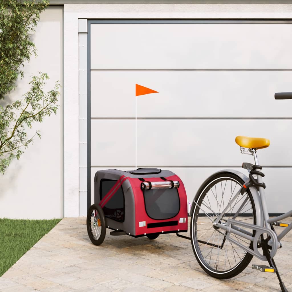 KFX-5511485 Dog Bicycle Trailer with Durable Oxford Fabric, Iron Frame, and Reflectors