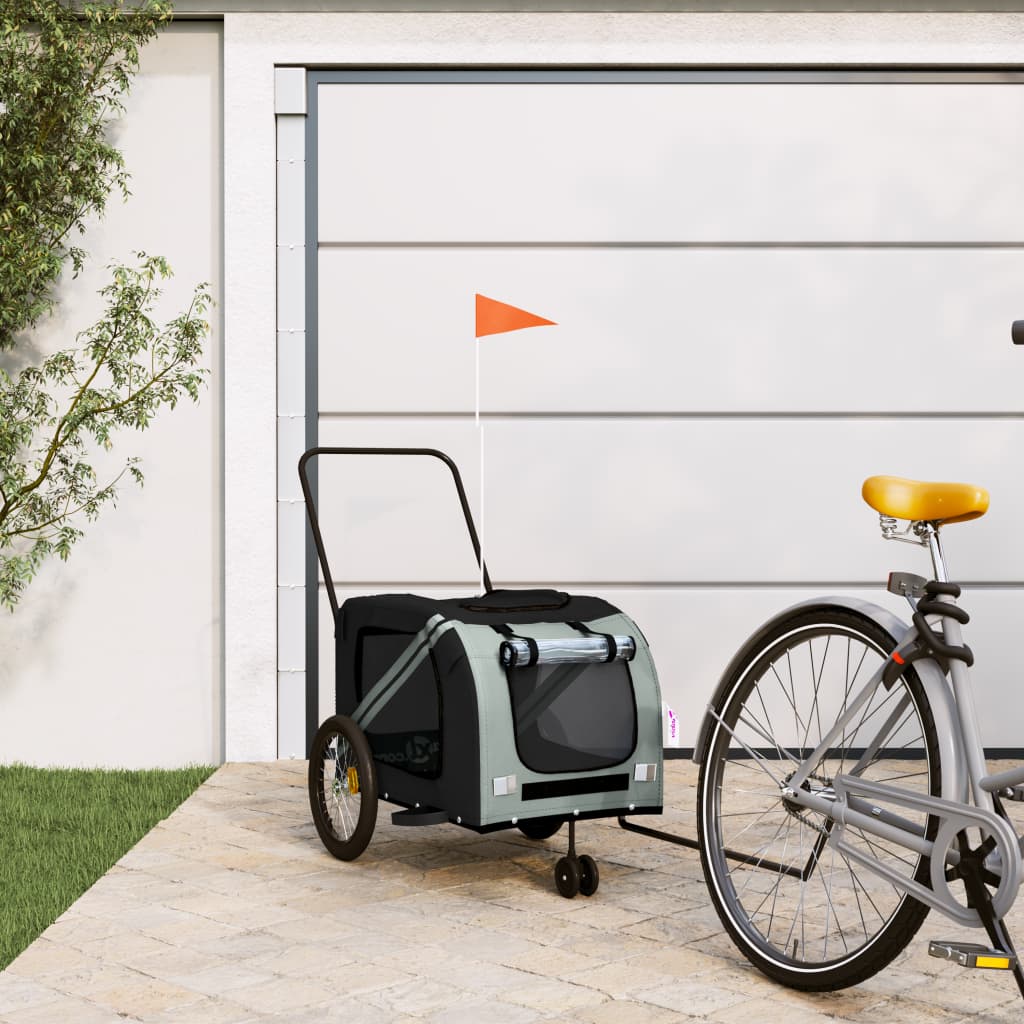 KFX-5511485 Dog Bicycle Trailer with Durable Oxford Fabric, Iron Frame, and Reflectors