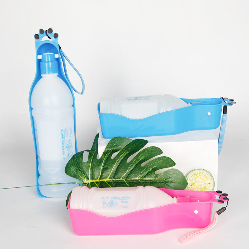 KFX-5511869 Portable Pet Water Dispenser - 350ML & 600ML, Waterproof Design, Safe Material, One-Hand Operation
