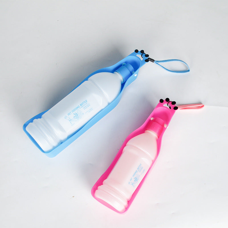 KFX-5511869 Portable Pet Water Dispenser - 350ML & 600ML, Waterproof Design, Safe Material, One-Hand Operation