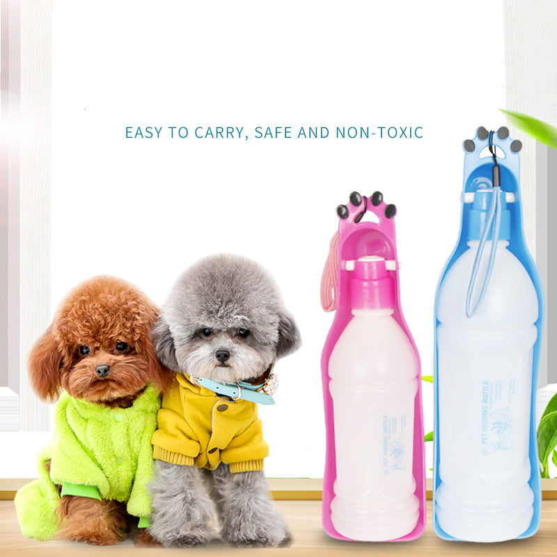 KFX-5511869 Portable Pet Water Dispenser - 350ML & 600ML, Waterproof Design, Safe Material, One-Hand Operation