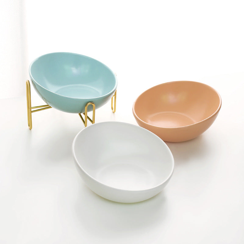 KFX-5511997 Ceramic Pet Bowl - Small 300ML & Medium 600ML Options, Solid Color Kraft Box Packaging