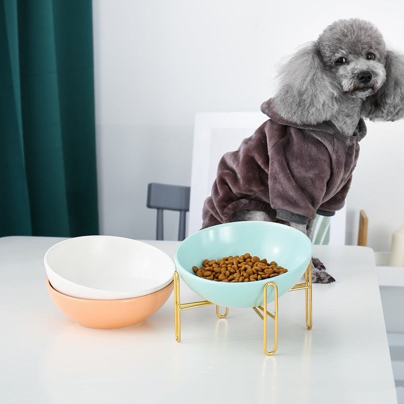 KFX-5511997 Ceramic Pet Bowl - Small 300ML & Medium 600ML Options, Solid Color Kraft Box Packaging