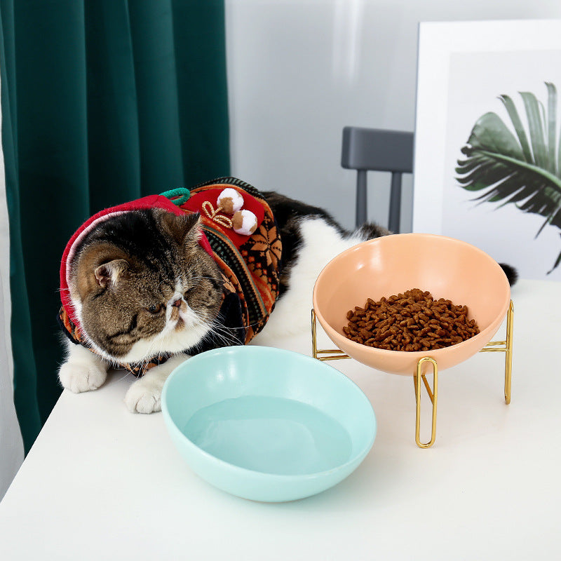 KFX-5511997 Ceramic Pet Bowl - Small 300ML & Medium 600ML Options, Solid Color Kraft Box Packaging