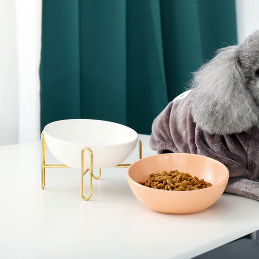 KFX-5511997 Ceramic Pet Bowl - Small 300ML & Medium 600ML Options, Solid Color Kraft Box Packaging
