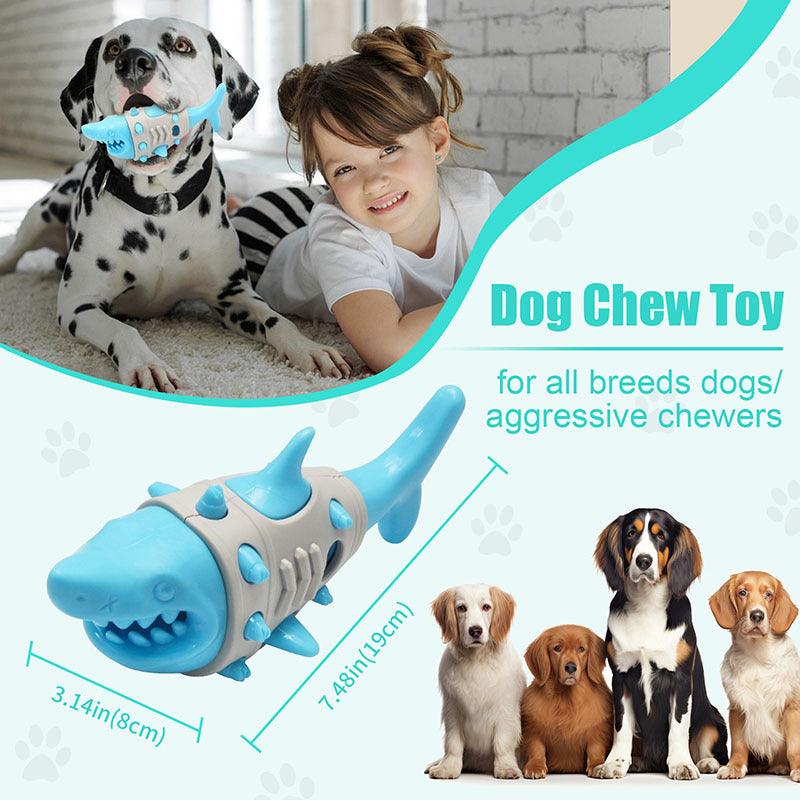 KFX-5513277 Dog Teething Shark-tooth Inspired Bite-resistant Chew Toy for Dental Health