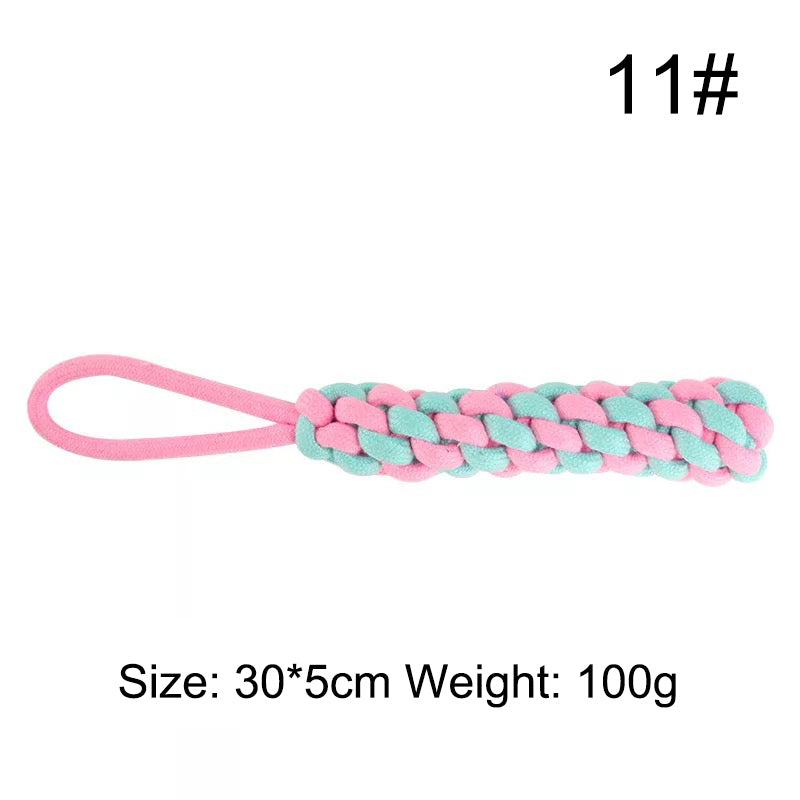 KFX-5516605 Multi-Color Cotton Rope Knot Dog Toy for Chewing and Dental Health