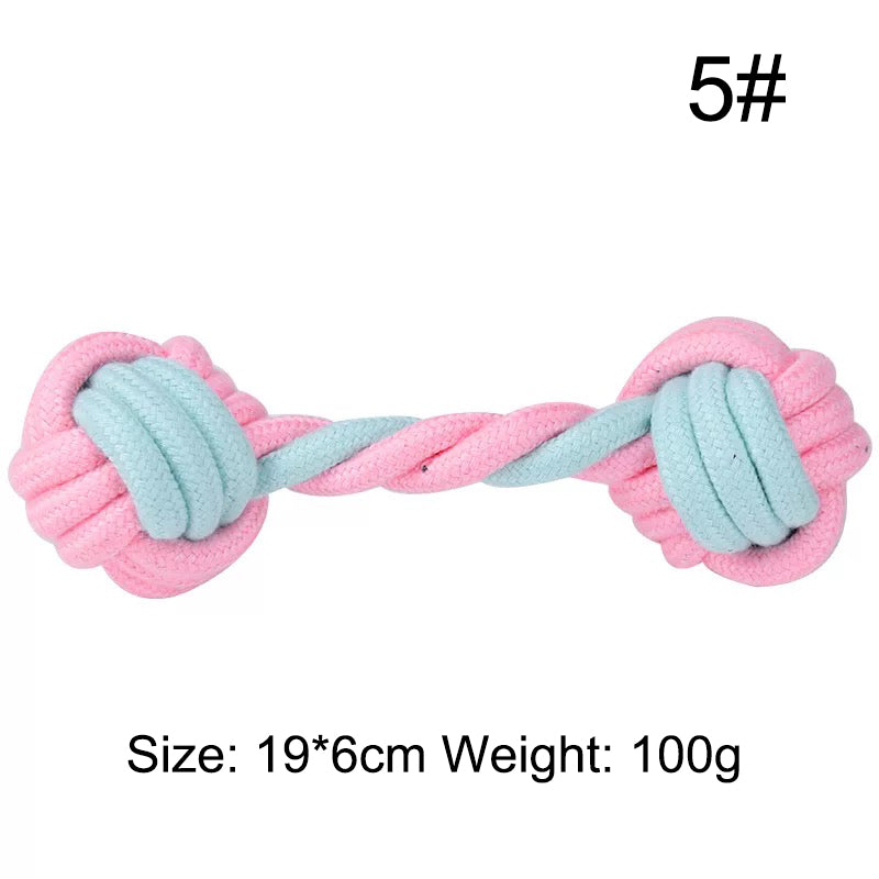 KFX-5516605 Multi-Color Cotton Rope Knot Dog Toy for Chewing and Dental Health