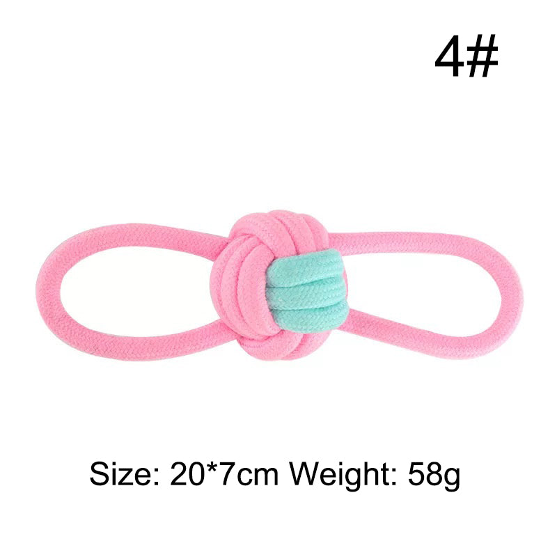 KFX-5516605 Multi-Color Cotton Rope Knot Dog Toy for Chewing and Dental Health