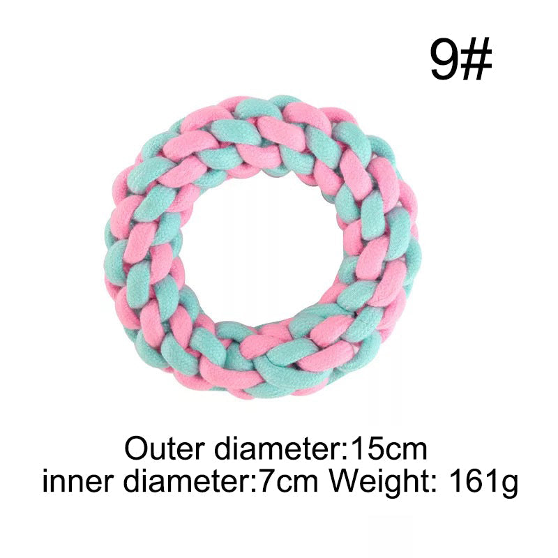 KFX-5516605 Multi-Color Cotton Rope Knot Dog Toy for Chewing and Dental Health