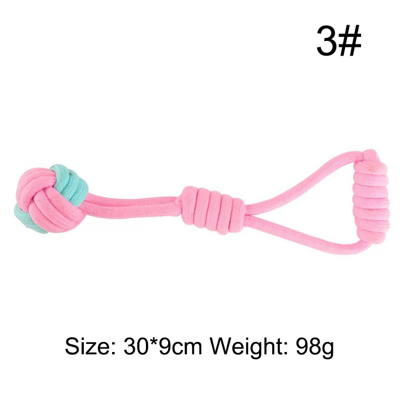 KFX-5516605 Multi-Color Cotton Rope Knot Dog Toy for Chewing and Dental Health