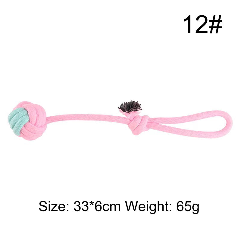 KFX-5516605 Multi-Color Cotton Rope Knot Dog Toy for Chewing and Dental Health