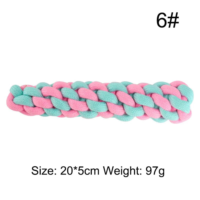 KFX-5516605 Multi-Color Cotton Rope Knot Dog Toy for Chewing and Dental Health