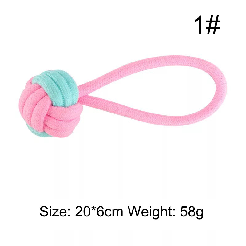 KFX-5516605 Multi-Color Cotton Rope Knot Dog Toy for Chewing and Dental Health