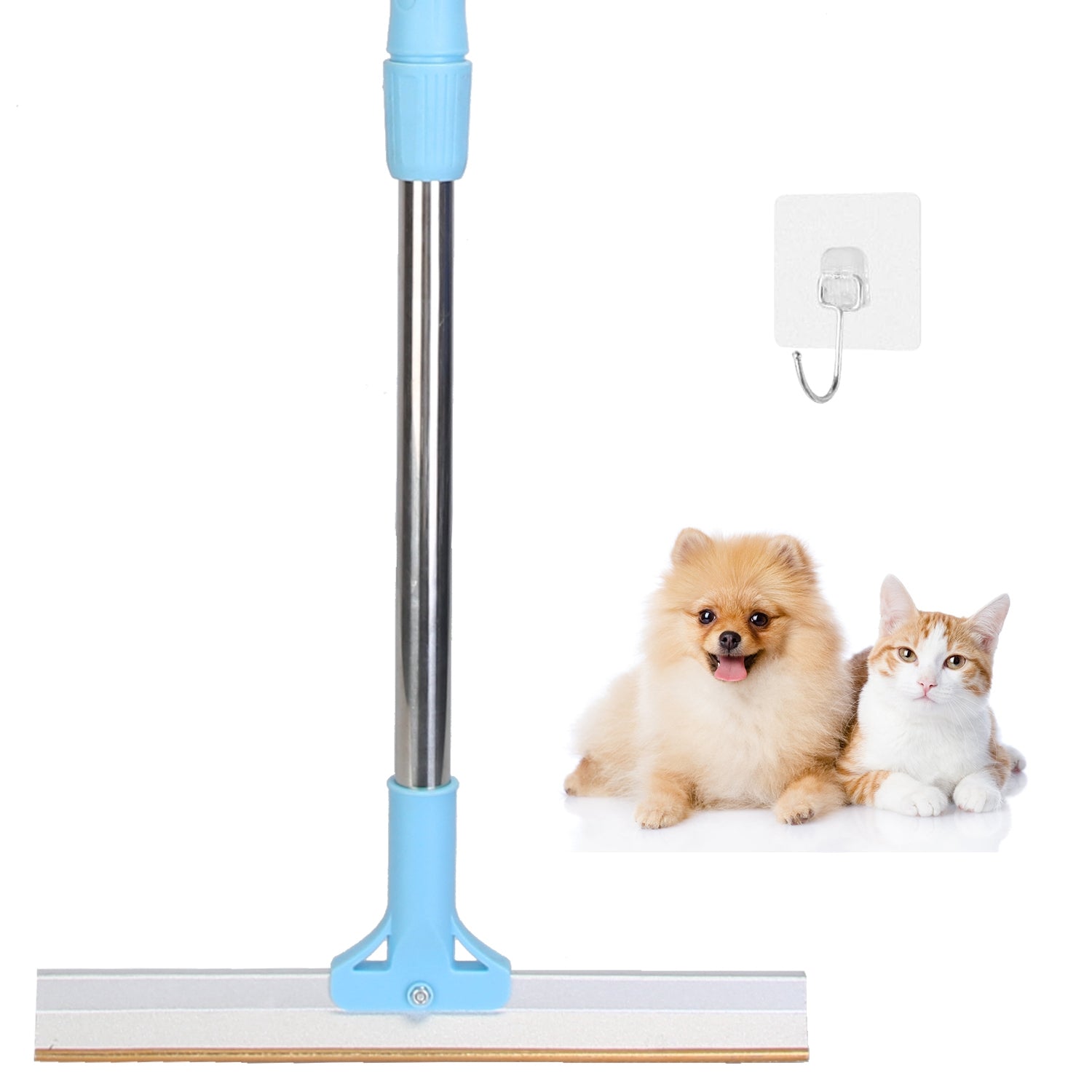 KFX-5517373 Adjustable Telescopic Pet Hair Removal Rake with Copper Head for Carpets, Rugs, and Upholstery