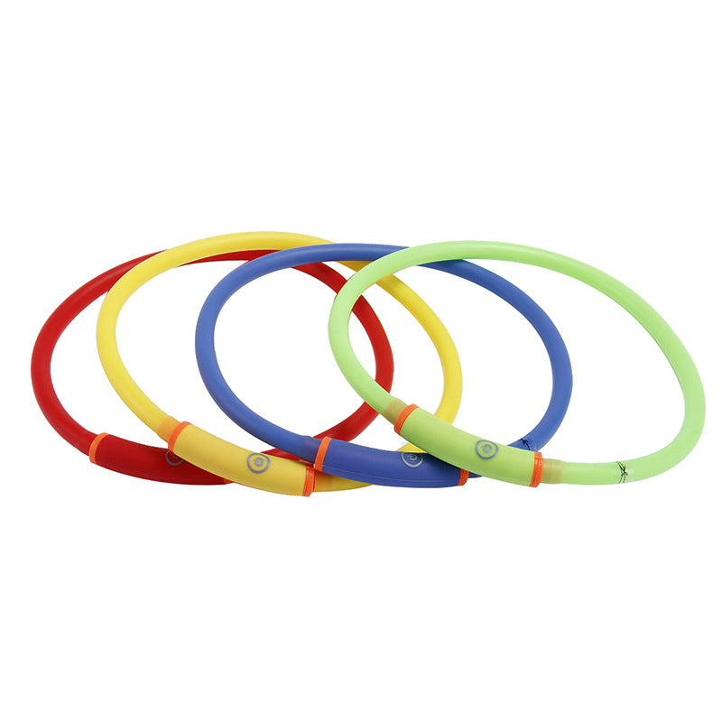 KFX-5517757 Waterproof LED Luminous Pet Dog Collar - Adjustable, Safe for Night Walks, Available in Multiple Colors