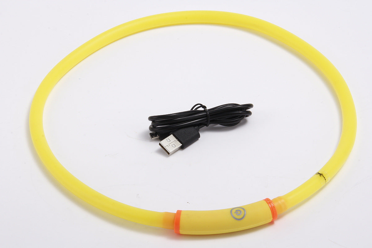 KFX-5517757 Waterproof LED Luminous Pet Dog Collar - Adjustable, Safe for Night Walks, Available in Multiple Colors