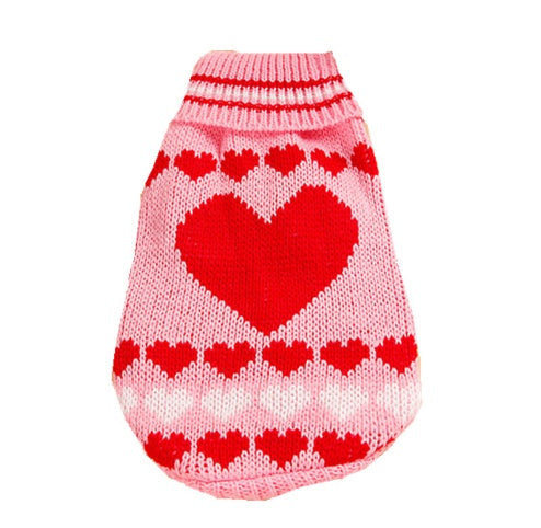 KFX-5519549 Cozy Knitted Wool Turtleneck Sweater for Pets - Christmas Maple Snowflake Design