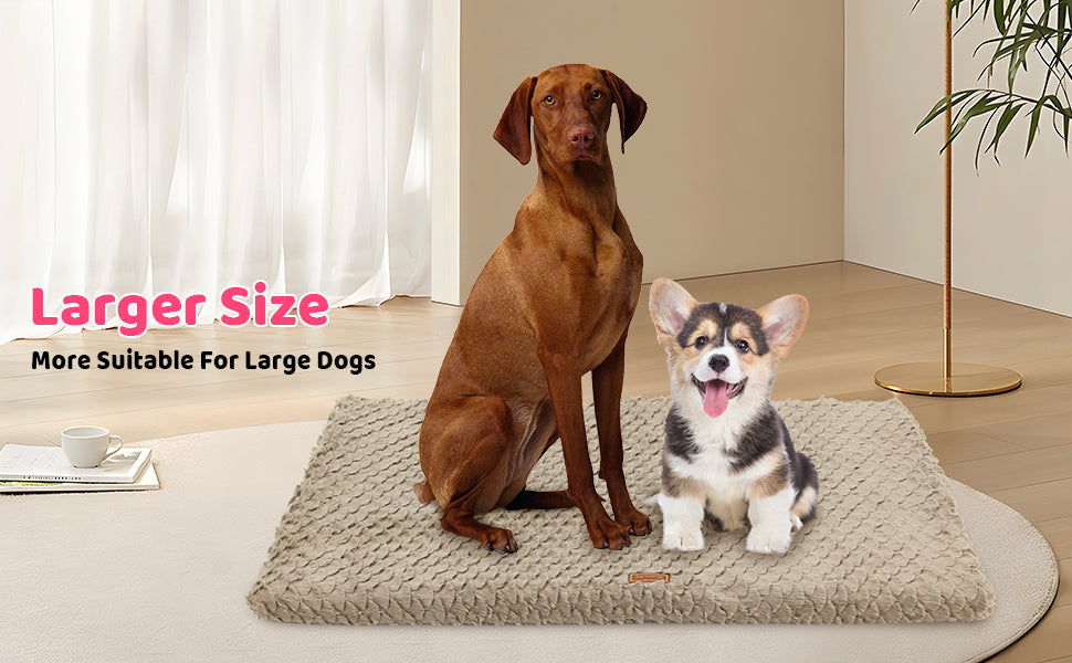 KFX-5520189 Ultra Soft Plush Dog Bed with Removable Washable Cover - Anti-Slip Mat for Medium to Large Pets, All-Season Comfort