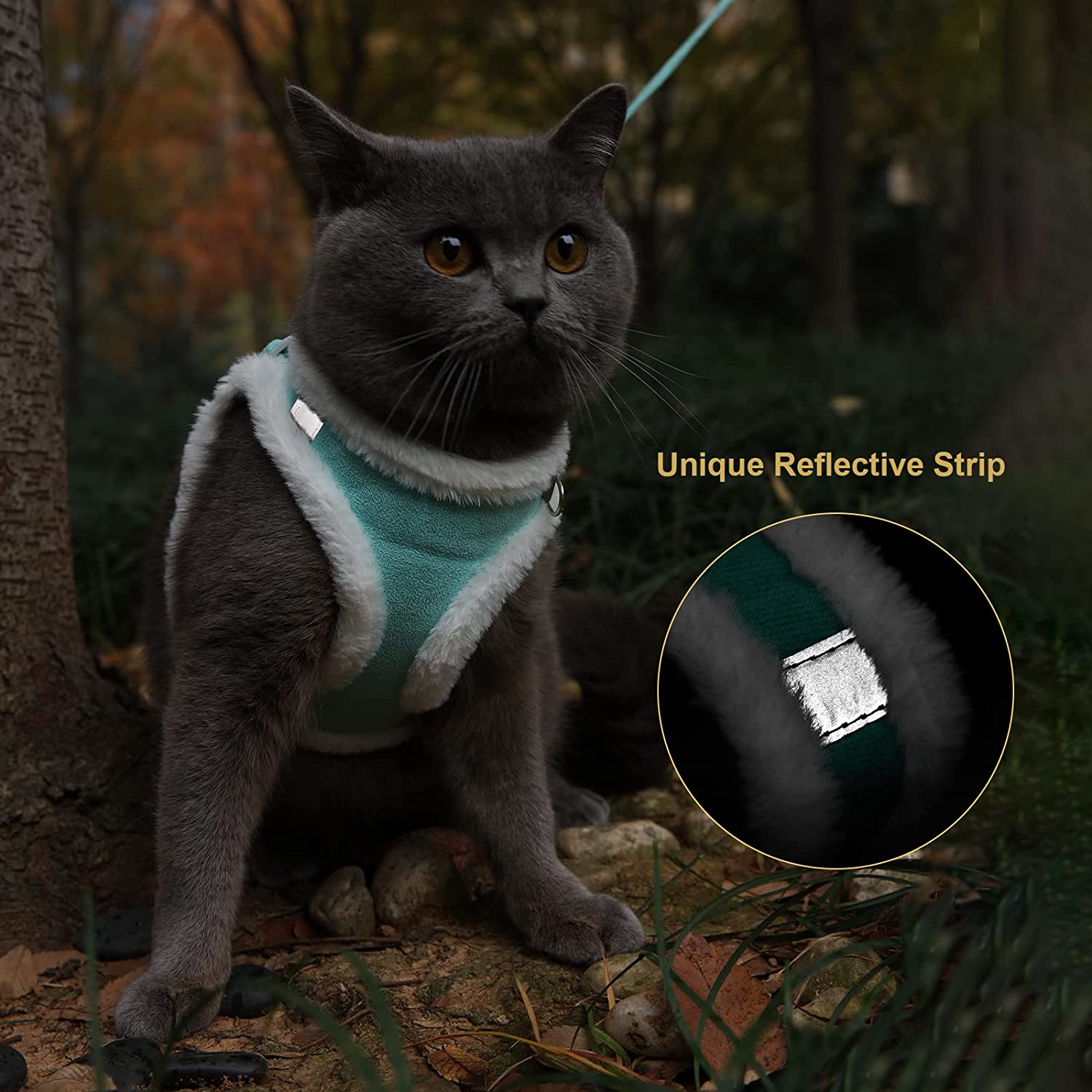 KFX-5520829 Plush Warm Vest with Leash for Dogs - Adjustable Sizes in Blue, Pink, White, Gray