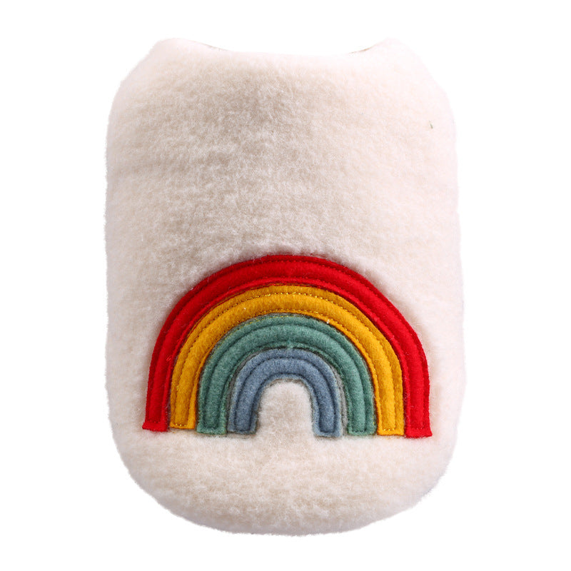 KFX-5522109 Warm Four-Color Love Vest - Rainbow Leisure Skirt Top