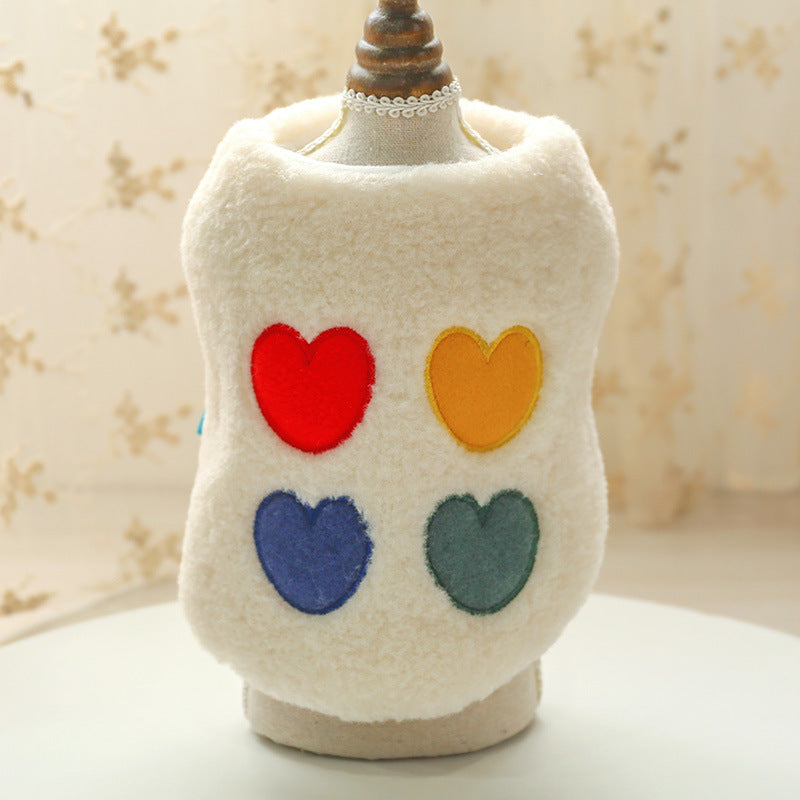 KFX-5522109 Warm Four-Color Love Vest - Rainbow Leisure Skirt Top