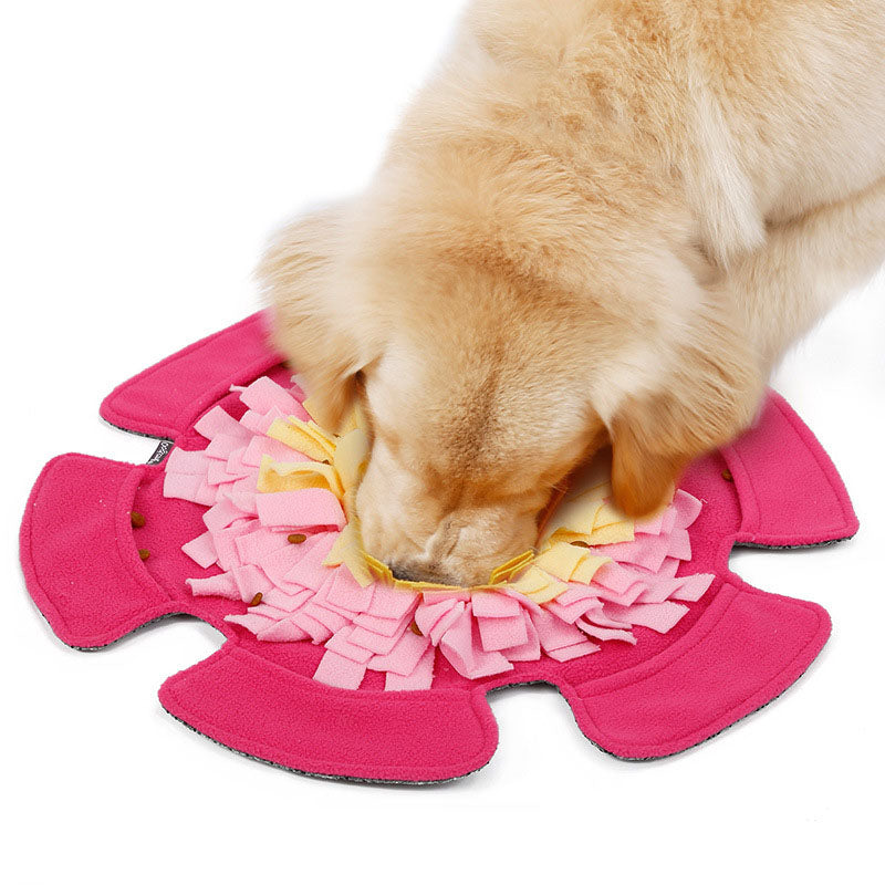 KFX-5523389 Flower-Shaped Sniff Toy Dog Yoga Mat in Polar Fleece, 48x48CM, 185g