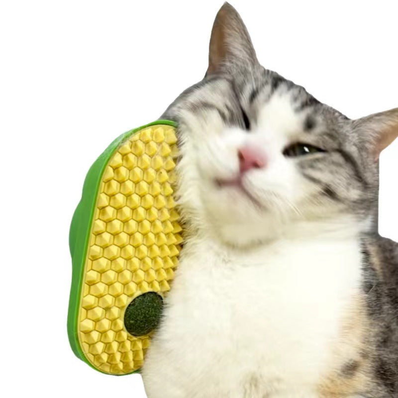 KFX-5524797 Wall-Mounted Catnip Toy Balls with Massage Brush and Self-Grooming Features for Indoor Cats