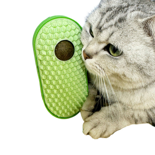 KFX-5524797 Wall-Mounted Catnip Toy Balls with Massage Brush and Self-Grooming Features for Indoor Cats