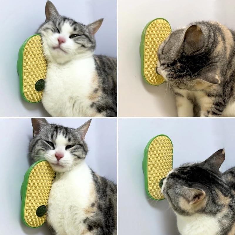 KFX-5524797 Wall-Mounted Catnip Toy Balls with Massage Brush and Self-Grooming Features for Indoor Cats