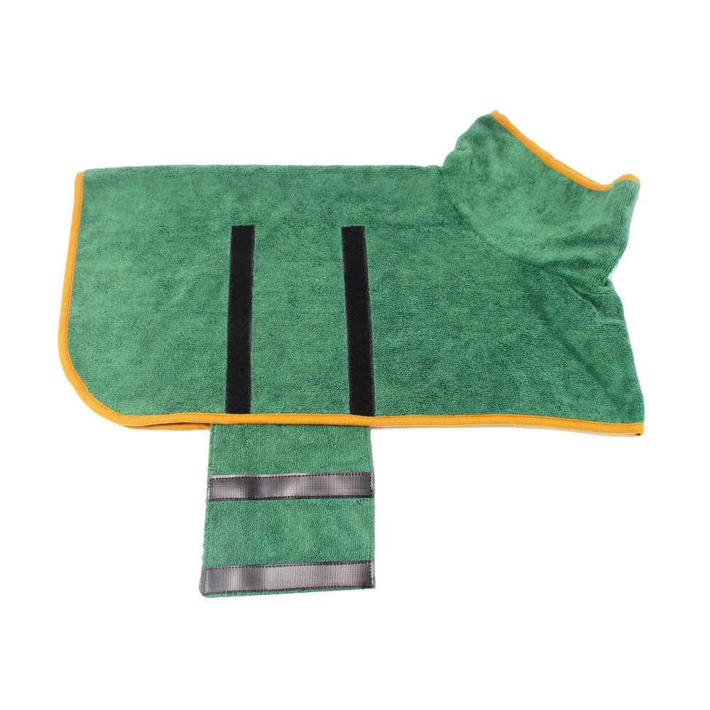 KFX-5526973 Fast-Drying Microfiber Pet Bathrobe – Adjustable Absorbent Grooming Coat for Dogs of All Sizes