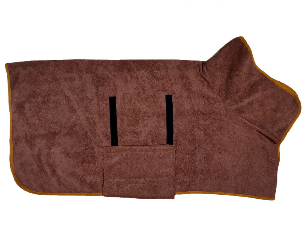 KFX-5526973 Fast-Drying Microfiber Pet Bathrobe – Adjustable Absorbent Grooming Coat for Dogs of All Sizes