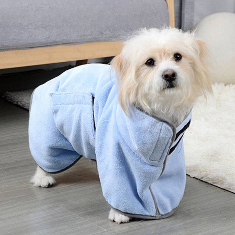 KFX-5526973 Fast-Drying Microfiber Pet Bathrobe – Adjustable Absorbent Grooming Coat for Dogs of All Sizes