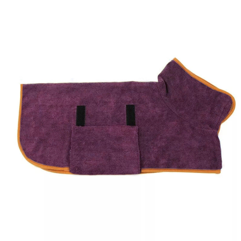 KFX-5526973 Fast-Drying Microfiber Pet Bathrobe – Adjustable Absorbent Grooming Coat for Dogs of All Sizes