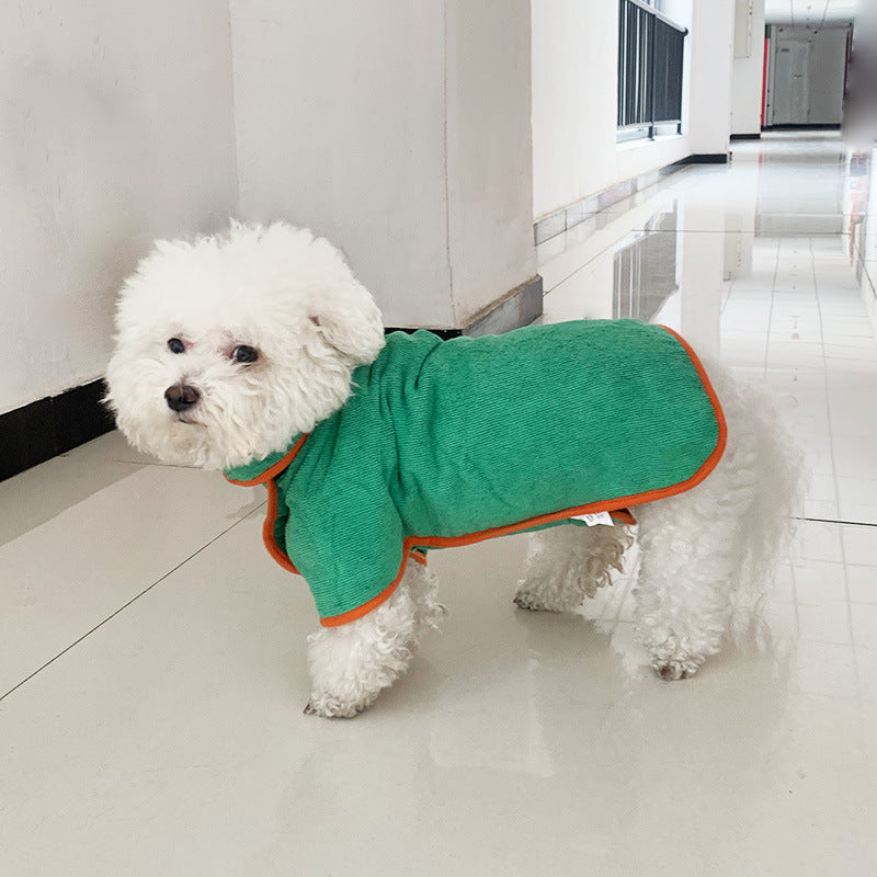 KFX-5526973 Fast-Drying Microfiber Pet Bathrobe – Adjustable Absorbent Grooming Coat for Dogs of All Sizes