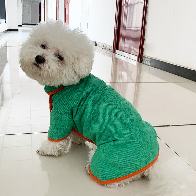 KFX-5526973 Fast-Drying Microfiber Pet Bathrobe – Adjustable Absorbent Grooming Coat for Dogs of All Sizes